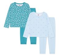 Bramble & Bear Pijama Niño y Bebé Manga Larga (Pack de 2) - Suave Conjunto de Pijama de Algodón Orgánico para Niños de 2 a 10 Años, Rojizo Y Verde Azulado, 6-8 años