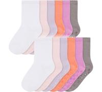 Bramble & Bear (pack de 6/12) Calcetines de agarre unisex para bebés - Calcetines antideslizantes de algodón suave - Surtido de azules y rosas en tallas de 0 a 5 años, Rosa surtido, 0-6 meses