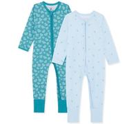 Bramble & Bear Pijama Bebé Niño y Niña (Packs de 2) - Algodón Orgánico. Pijamas Enteros para Bebés Supersuaves, Rojizo Y Verde Azulado, 0-3 Meses
