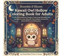Bramble & Bloom: Kawaii Owl Hollow Adult Coloring Book: 40 Whimsical Kawaii Designs Featuring Adorable Owl Families in Cozy Moonlit Tree Hollow Homes for Stress Relief and Relaxation
