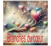 Branches du cœur (Calendrier mural carré 2026 30 x 60 cm (ouvert)) Calendrier double avec une page pour vos prises de notes
