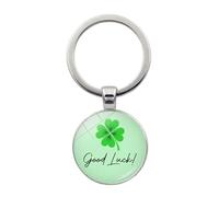 Brand-gangdiude Lucky Cuatro Hojas Trébol Cristal Llavero Colgante Accesorio