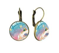 Brand Le Petit Prince Pendientes The Little Price Fox Rose Planet Art Photo Glass Dome French Hook Earrings Fairy Tale Gift Inbetweening Steampunk Artware Constelación Interesante Arte Pintado a Mano