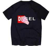 Brand Letter T-Shirt 100% Cotton Men's Short Sleeve Casual Streetwear Hip Hop Clothes Homme Top T Shirt Round Neck Black S