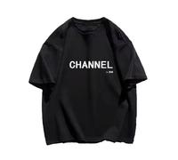 Brand Luxury T-Shirt Women Clothing Cotton Oversized Men T Shirt Tops Summer tee Fashion Streetwear Tshirt Black S