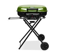 Brand-Man - Parrilla de gas propano portátil, con carro plegable y botón de encendido, ideal para camping, portón trasero, barbacoa, patio trasero, patio y más