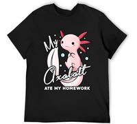 Brand Men Shirt Axolotl Cute Tshirts Cotton Fashion 2021 Trend T-Shirt Black XXL
