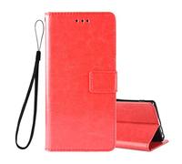 BRAND SET Cubierta Protectora para Cricket Dream 5G Funda Libro Cuero PU Flip Folio Carcasa Estilo Retro con Ranuras Tarjetas Visita y Función Soporte Case para Cricket Dream 5G(Rojo)