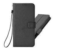 BRAND SET Cubierta Protectora para Xiaomi Mix Fold 3 Funda Libro Cuero PU Flip Folio Carcasa Estilo Retro con Ranuras Tarjetas Visita y Función Soporte Case para Xiaomi Mix Fold 3(Negro)