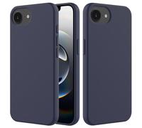 BRAND SET Funda de Silicona para iPhone 16e, Tacto Suave, Antigolpes y Antirayas, Case Premium con Forro de Microfibra,Azul Medianoche
