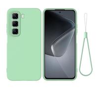 BRAND SET Funda de Silicona Suave para Infinix Hot 50, Carcasa Antigolpes con Forro de Microfibra, Protección Antiarañazos para Hombres y Mujeres Funda para Infinix Hot 50 (Verde Menta)