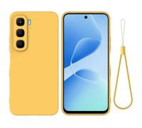 BRAND SET Funda de Silicona Suave para Infinix Hot 60, Carcasa Antigolpes con Forro de Microfibra, Protección Antiarañazos para Hombres y Mujeres Funda para Infinix Hot 60 (Amarillo Limón)