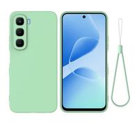 BRAND SET Funda de Silicona Suave para Infinix Hot 60, Carcasa Antigolpes con Forro de Microfibra, Protección Antiarañazos para Hombres y Mujeres Funda para Infinix Hot 60 (Verde Menta)