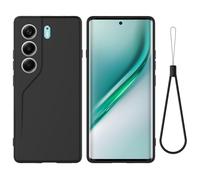 BRAND SET Funda de Silicona Suave para Tecno Camon 40 Pro, Carcasa Antigolpes con Forro de Microfibra, Protección Antiarañazos para Hombres y Mujeres Funda para Tecno Camon 40 Pro (Negro)