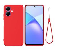 BRAND SET Funda de Silicona Suave para Tecno Pop 10, Carcasa Antigolpes con Forro de Microfibra, Protección Antiarañazos para Hombres y Mujeres Funda para Tecno Pop 10 (Rojo)