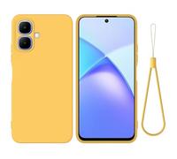 BRAND SET Funda de Silicona Suave para Tecno Pop 10, Carcasa Antigolpes con Forro de Microfibra, Protección Antiarañazos para Hombres y Mujeres Funda para Tecno Pop 10 (Amarillo Limón)