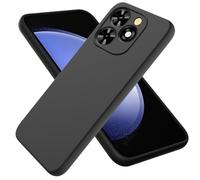BRAND SET Funda de Silicona Suave para Tecno Pop 10C, Carcasa Antigolpes con Forro de Microfibra, Protección Antiarañazos para Hombres y Mujeres Funda para Tecno Pop 10C (Negro)