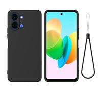 BRAND SET Funda de Silicona Suave para Tecno Spark Go 3, Carcasa Antigolpes con Forro de Microfibra, Protección Antiarañazos para Hombres y Mujeres Funda para Tecno Spark Go 3 (Negro)