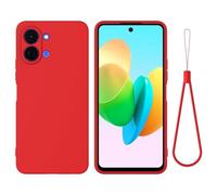 BRAND SET Funda de Silicona Suave para Tecno Spark Go 3, Carcasa Antigolpes con Forro de Microfibra, Protección Antiarañazos para Hombres y Mujeres Funda para Tecno Spark Go 3 (Rojo)