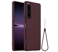 BRAND SET Funda Magnética de Silicona para Sony Xperia 1 III, Funda Antigolpes con Anillo Magnético Integrado, Carcasa Protectora Soft Touch, Compatible con Carga Inalámbrica (Ciruela)