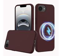 BRAND SET Funda Magnética para iPhone 16e Compatible con mag-Safe, Tacto Suave con Forro de Microfibra Carcasa Protectora Silicona para iPhone 16e Case (Ciruela)