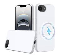 BRAND SET Funda Magnética para iPhone 16e Compatible con mag-Safe, Tacto Suave con Forro de Microfibra Carcasa Protectora Silicona para iPhone 16e Case (Blanco)