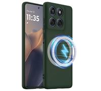 BRAND SET Funda Magnética para Motorola Edge 60 Pro Compatible con mag-Safe, Tacto Suave con Forro de Microfibra Carcasa Protectora Silicona para Edge 60 Pro Case (Verde Oscuro)