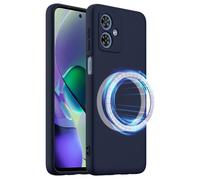 BRAND SET Funda Magnética para Motorola Moto G54 Compatible con mag-Safe, Tacto Suave con Forro de Microfibra Carcasa Protectora Silicona para Moto G54 Case (Azul Marino)