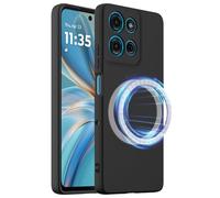 BRAND SET Funda Magnética para Motorola Moto G86 5G Compatible con mag-Safe, Tacto Suave con Forro de Microfibra Carcasa Protectora Silicona para Moto G86 5G Case (Negro Intenso)