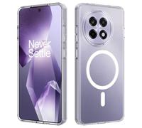 BRAND SET Funda Magnética para OnePlus 13R, Funda Transparente Antigolpes con Anillo Magnético, Parte Trasera Rígida Antiamarilleo, Bordes Suaves de TPU, Compatible con Carga Inalámbrica
