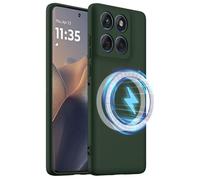 BRAND SET Funda Magnética para Samsung Galaxy A57 Compatible con mag-Safe, Tacto Suave con Forro de Microfibra Carcasa Protectora Silicona para Samsung Galaxy A57 Case (Verde Oscuro)