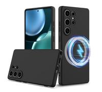 BRAND SET Funda Magnética para Samsung Galaxy S25 Ultra Compatible con MagSafe, Tacto Suave con Forro de Microfibra Carcasa Protectora Silicona para Samsung Galaxy S25 Ultra Case (Negro Intenso)