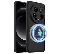 BRAND SET Funda Magnética para Xiaomi 14 Ultra Compatible con mag-Safe, Tacto Suave con Forro de Microfibra Carcasa Protectora Silicona para Xiaomi 14 Ultra Case (Negro Intenso)