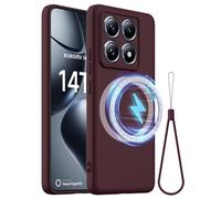 BRAND SET Funda Magnética para Xiaomi 14T Pro Compatible con mag-Safe, Tacto Suave con Forro de Microfibra Carcasa Protectora Silicona para Xiaomi 14T Pro Case (Ciruela)
