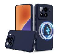 BRAND SET Funda Magnética para Xiaomi 15 Compatible con mag-Safe, Tacto Suave con Forro de Microfibra Carcasa Protectora Silicona para Xiaomi 15 Case (Azul Marino)