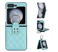 BRAND SET Funda para Galaxy Z Flip6 para Mujer - Cover de Cuero Premium con Anillo Integrado, Protección de Esquinas Antigolpes, Resistente a Arañazos & Duradera para Samsung Galaxy Z Flip6, Azul