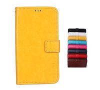 Brand Set Funda para Lenovo K5 Pro Cartera Estilo Flip de Piel sintética Funda con Seguro Cierre de Cierre magnético y función de Soporte,Case para Lenovo K5 Pro(Amarillo)