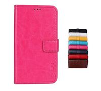 Brand Set Funda para Lenovo K5 Pro Cartera Estilo Flip de Piel sintética Funda con Seguro Cierre de Cierre magnético y función de Soporte,Case para Lenovo K5 Pro(Rosa roja)