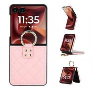 BRAND SET Funda para Motorola RAZR 60 Ultra para Mujer - Cover de Cuero Premium con Anillo Integrado, Protección de Esquinas Antigolpes, Resistente a Arañazos & Duradera para RAZR 60 Ultra, Rosa