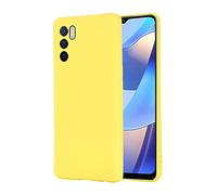 BRAND SET Funda para OPPO A16S/OPPO A16, Caja Teléfono Silicona Líquida, con Forro Tela Microfibra Estuche Protector Suave al Tacto Carcasa para OPPO A16S/OPPO A16-Amarillo