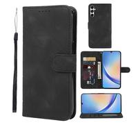 BRAND SET Funda para Samsung Galaxy A34 con Seguro Cierre de Cierre Magnético y Función de Soporte Adecuado Viene con Correa de Mano Carcasa para Samsung Galaxy A34(Negro)