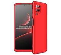 BRAND SET Funda para Samsung Galaxy M32 4G Mate PC Case Silky Ultra Slim Anti-Rasguño Fit Carcasa Rígida para Samsung Galaxy M32 4G-Rojo