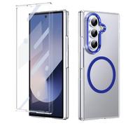 BRAND SET Funda para Samsung Galaxy Z Fold7, Protector de Pantalla Integrado, Protección de Cámara, Carga Inalámbrica, Cover PC Antigolpes, Azul