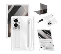 BRAND SET Funda para Samsung Galaxy Z Fold8 con Protector de Pantalla Integrado, Soporte Oculto, Porta Lápiz con Stylus, Protección de Bisagra, PC Antigolpes, Blanco