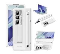 BRAND SET Funda para Samsung Galaxy Z Fold8 Ultra con Protector de Pantalla Integrado, Soporte Oculto, Porta Lápiz con Stylus, Protección de Bisagra, PC Antigolpes, Blanco