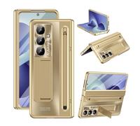BRAND SET Funda para Samsung Galaxy Z Fold8 Ultra con Protector de Pantalla Integrado, Soporte Oculto, Porta Lápiz con Stylus, Protección de Bisagra, PC Antigolpes, Dorado