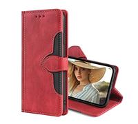 BRAND SET Funda para Vivo V21e 5G, Carcasa Magnética Tarjetero Tapa y Ranuras para Tarjetas con [Soporte Plegable] PU Cuero Case para Vivo V21e 5G-Rojo