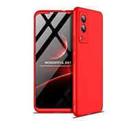 BRAND SET Funda para Vivo V21e 5G Mate PC Case Silky Ultra Slim Anti-Rasguño Fit Carcasa Rígida para Vivo V21e 5G-Rojo