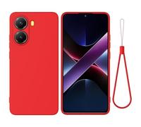 BRAND SET Funda Silicona para Xiaomi Poco X7 Pro, Tacto Suave, Antigolpes y Antirayas, Silicona Case Premium con Forro de Microfibra Compatible con Xiaomi Poco X7 Pro Funda (Rojo)