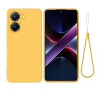BRAND SET Funda Silicona para Xiaomi Poco X7 Pro, Tacto Suave, Antigolpes y Antirayas, Silicona Case Premium con Forro de Microfibra Compatible con Xiaomi Poco X7 Pro Funda (Amarillo Limón)